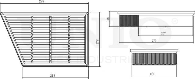 Фильтр воздушный (Unio). Артикул FLT-10143