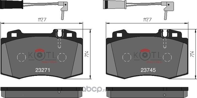Колодки тормозные дисковые передние к-т MERCEDES C209/W203/W211/W220/R171/R230 (Kotl) Kotl. Артикул 1543kt