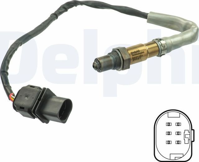 Лямбда-зонд (кислородный датчик) Delphi для Audi A4 IV (B8) 2007-2015. Артикул ES21124-12B1