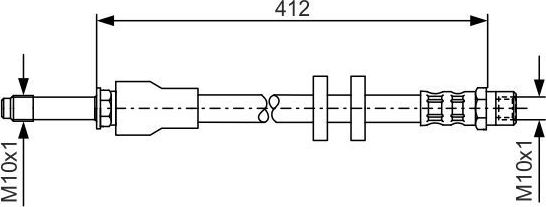 Тормозной шланг Bosch передний правый/левый для Volvo XC90 I 2002-2014. Артикул 1 987 481 021