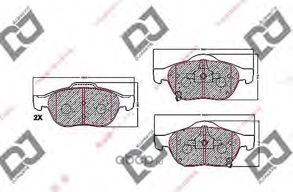 Колодки тормозные дисковые (DJ Parts). Артикул BP1607