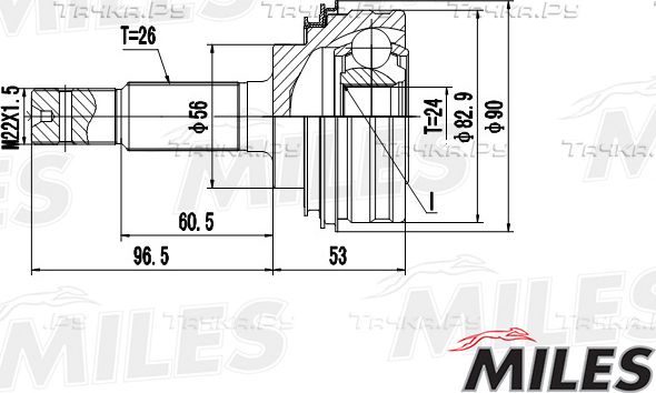 Шрус наружный (граната) Miles для Toyota Corolla E110 1997-2001. Артикул GA20464