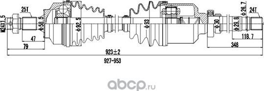 Полуось (Dynamatrix-Korea) Dynamatrix-Korea. Артикул DDS245104