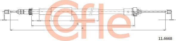 Трос ручника (тросик ручного тормоза) Cofle. Артикул 92.11.6668