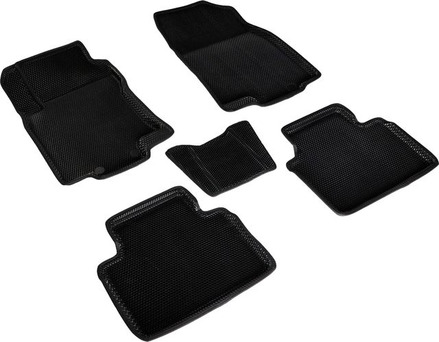 Коврики Seintex 3D EVA Соты для салона Renault Koleos II 2016-2026 ЧЕРНЫЕ. Артикул 95433