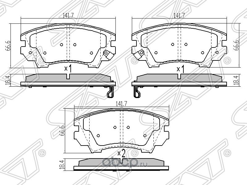 Колодки тормозные FR OPEL ASTRA J (SAT). Артикул ST1605232