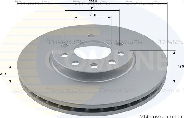 Тормозной диск Comline передний для Opel Combo C 2004-2011. Артикул ADC1113V