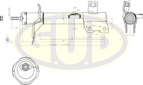Амортизатор G.U.D. задний левый для Kia Clarus II 1998-2001. Артикул GSA334363