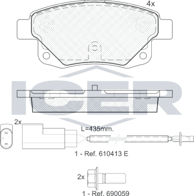 Тормозные колодки Icer. Артикул 141794