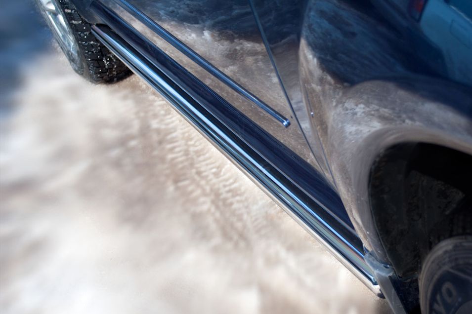 Защита порогов RusStal труба d63 (вариант 3) для Great Wall Hover H5 2011-2016. Артикул GH5T-0003523