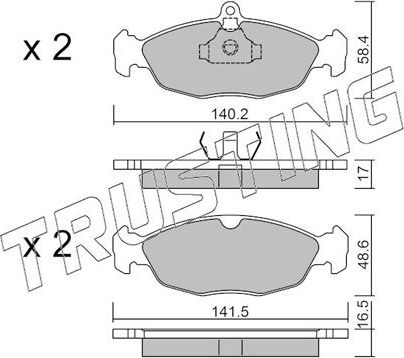 Тормозные колодки Trusting передние для Daewoo Lanos 1997-2003. Артикул 079.0