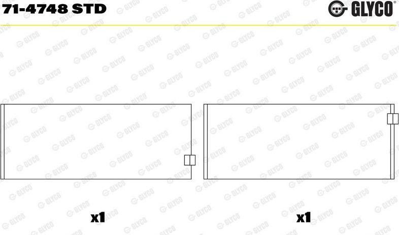 Вкладыши шатунные Glyco для MAN Lion's City 2004-2026. Артикул 71-4748 STD