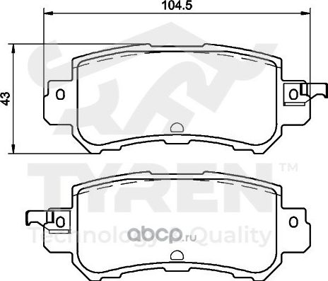 Колодки тормозные (Tyren). Артикул TYR1214961