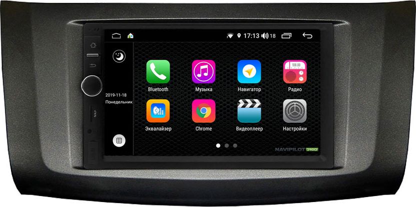 Установочный комплект: головное устройство NaviPilot 2DIN с экраном 7" Android 9, DSP, аппаратные кнопки, энкодер для Nissan Sentra B17 VII 2015-2019. Артикул NPD9L-WR-837-07  Sentra/Tiida
