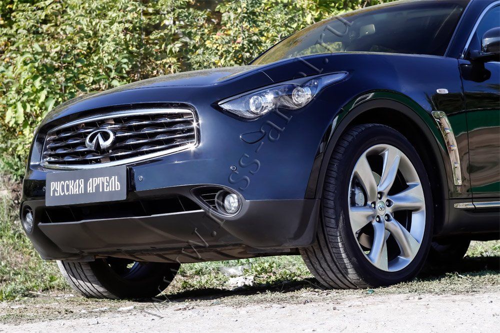 Накладки Русская Артель на передние фары (реснички) для Infiniti FX 35/37/50 S51 2008-2012. Артикул REIF-002900