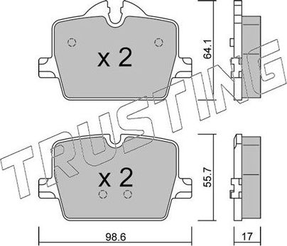 Тормозные колодки Trusting. Артикул 1265.0