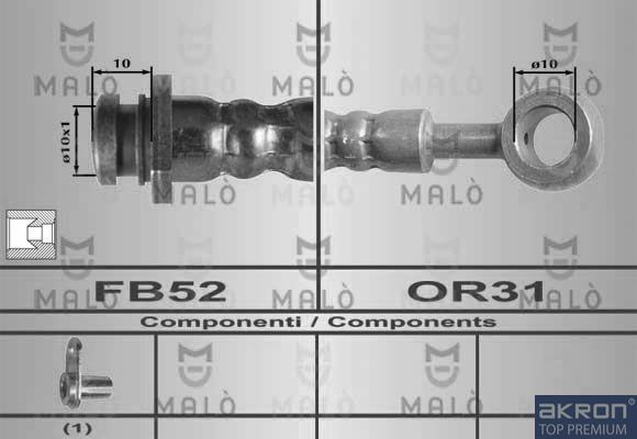 Тормозной шланг Malò. Артикул 80279