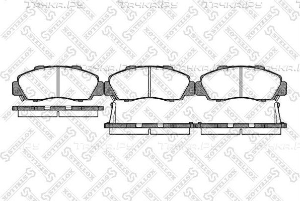 Тормозные колодки Stellox передние для Honda Integra III 1997-2001. Артикул 362 002B-SX