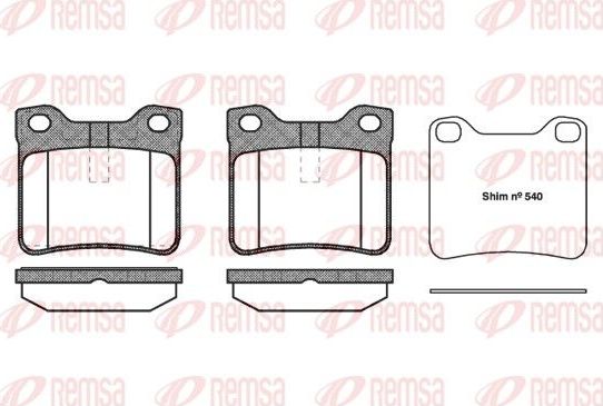 Тормозные колодки Remsa. Артикул 0321.10