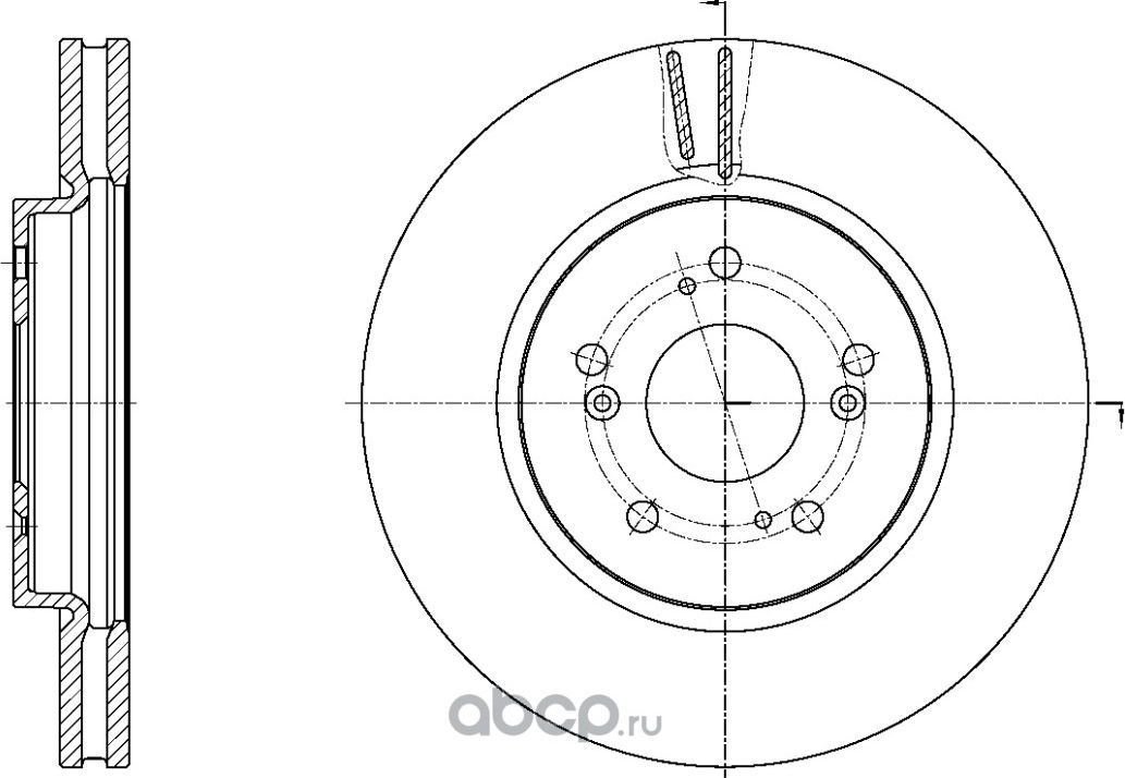 Диск тормозной вентилируемый (G-Brake). Артикул GR20704