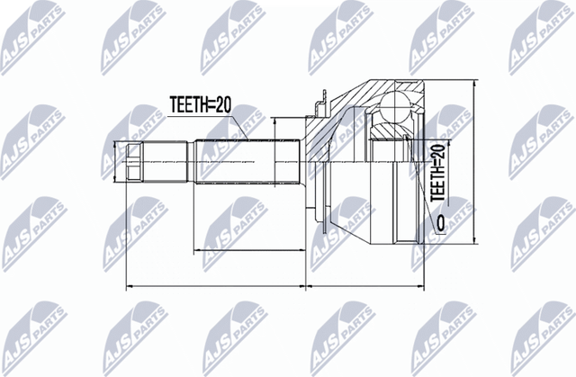 Шрус наружный (граната) NTY для Fiat Panda I 1980-2004. Артикул NPZ-FT-025