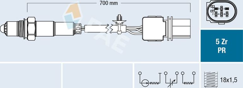 Лямбда-зонд (кислородный датчик) FAE для Suzuki Splash I 2008-2014. Артикул 75150