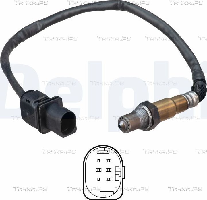 Лямбда-зонд (кислородный датчик) Delphi для Opel Vectra C 2004-2009. Артикул ES21168-12B1