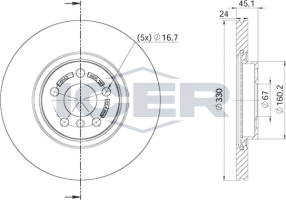 Тормозной диск Icer. Артикул 78BD0043-2
