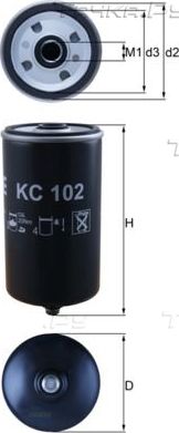 Топливный фильтр Mahle для MAN NG 1992-2014. Артикул KC 102