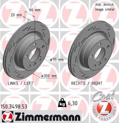 Тормозной диск Zimmermann Black Z задний для BMW 4 F32/F33/F36 2013-2026. Артикул 150.3498.53