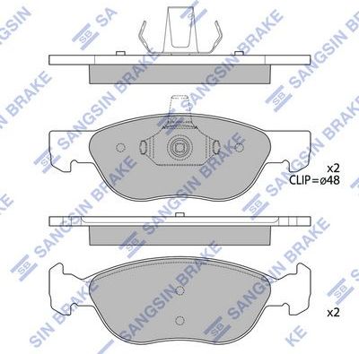 Тормозные колодки Sangsin Hi-Q. Артикул SP4185