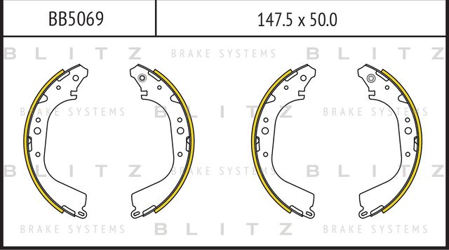 Колодки тормозные барабанные (Blitz). Артикул BB5069