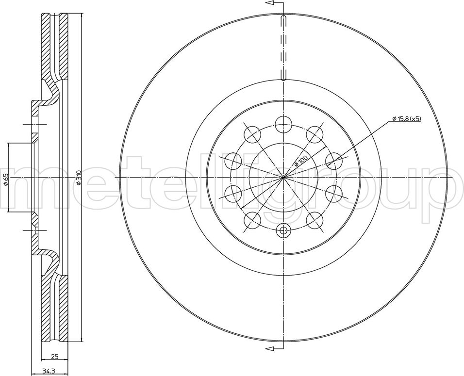 Тормозной диск Metelli. Артикул 23-1515C