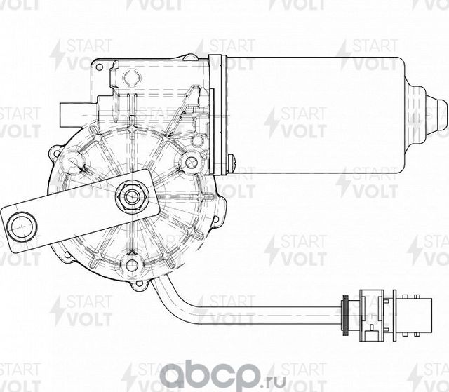 Мотор стеклоочистителя (моторчик дворников) StartVOLT передний для Volvo  FH II 2012-2026. Артикул VWF 1011