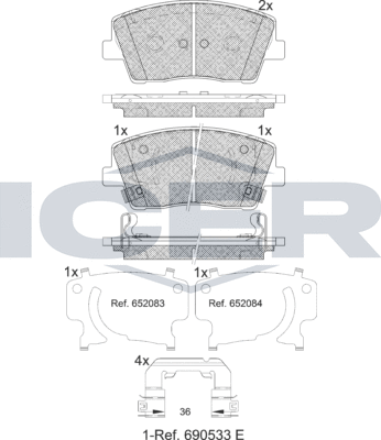 Тормозные колодки Icer. Артикул 182368