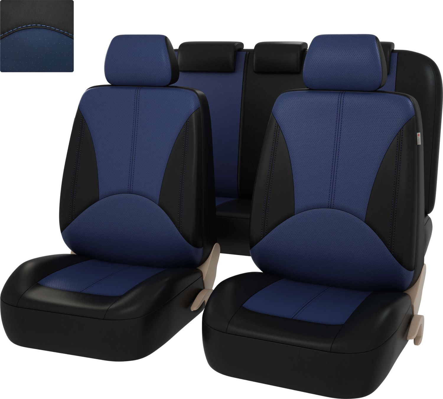 Чехлы универсальные PSV Imperial Next на сидения, цвет Черный/Синий. Артикул 131255