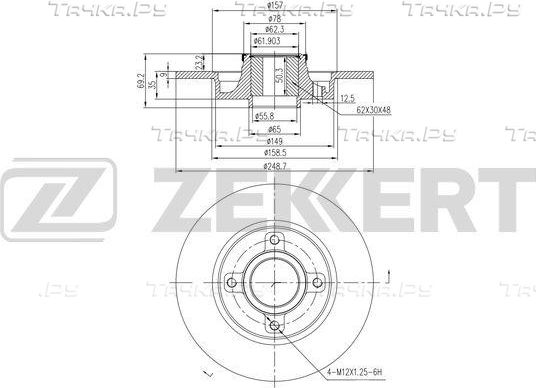 Тормозной диск Zekkert для Opel Crossland X I 2017-2026. Артикул BS-5989BZ