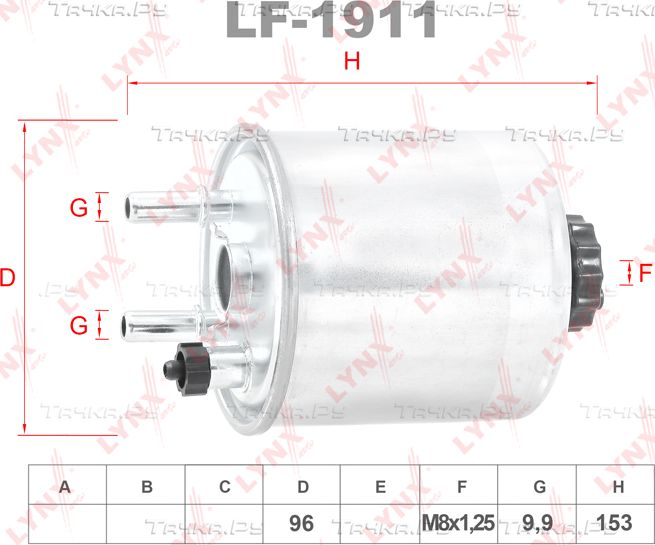 Топливный фильтр LYNXauto для Renault Twingo II 2009-2014. Артикул LF-1911