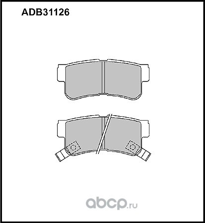 Колодки тормозные HYUNDAI Sonata 5,Getz,Tucson (04-) KIA Sportage (04-) задние ( (Allied Nippon). Артикул ADB31126