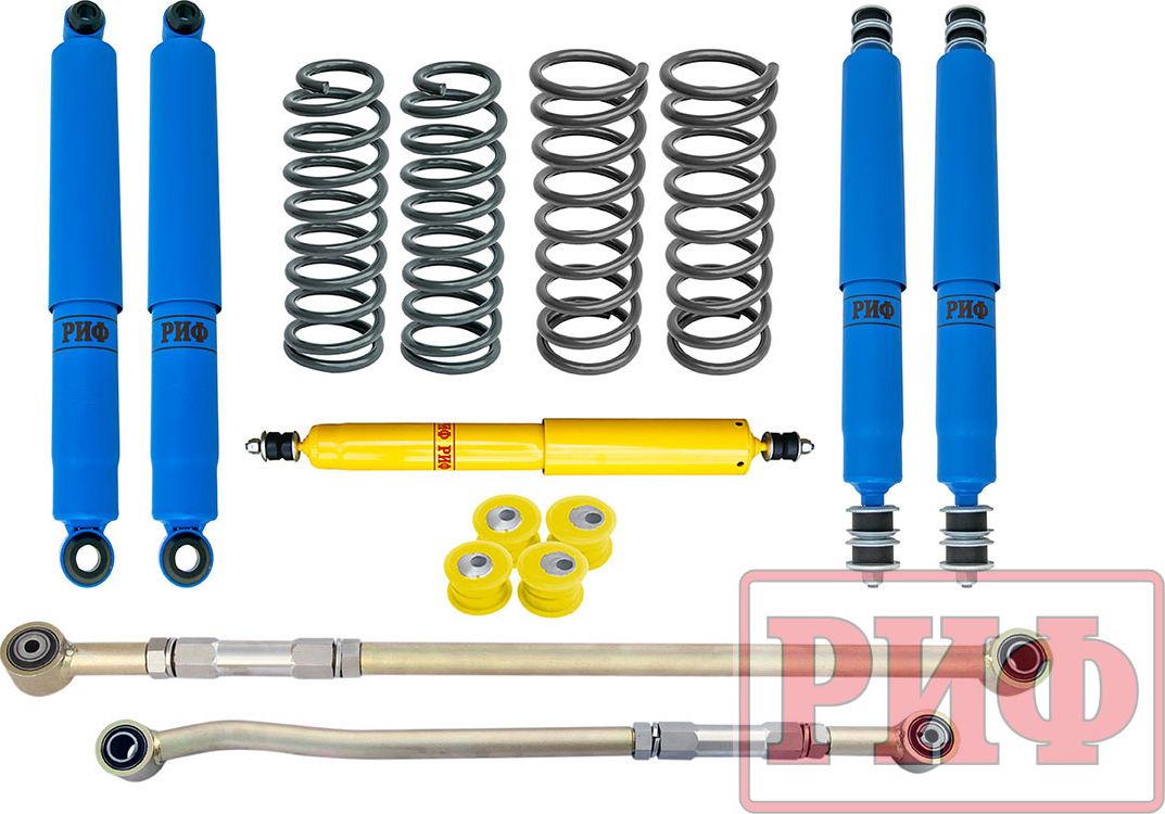 Лифт-комплект РИФ арктический для Nissan Patrol Y61 (правый руль) 1997-2000, лифт 100 мм. Артикул RIF-Y60-4-R-Arc