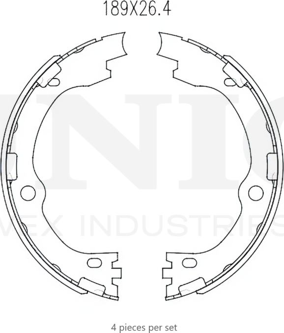 Колодки тормозные барабанные, комплект (Unio). Артикул BRP-10004