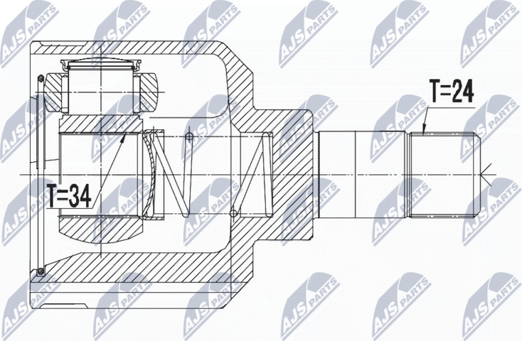 Шрус внутренний (граната) NTY. Артикул NPW-PE-022