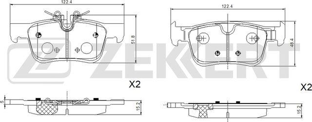 Тормозные колодки Zekkert задние для Volvo V90 II 2016-2026. Артикул BS-1439