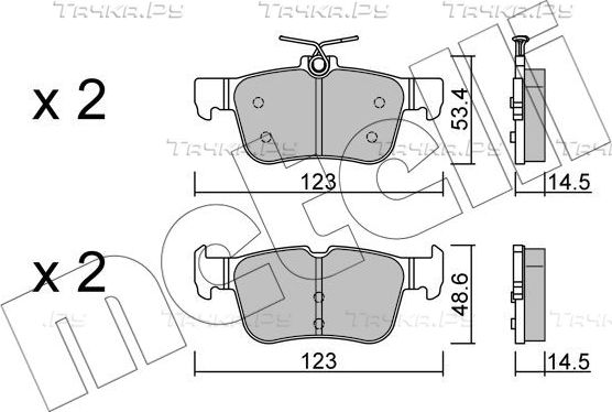 Тормозные колодки Metelli задние для Ford Focus IV 2018-2026. Артикул 22-1040-2