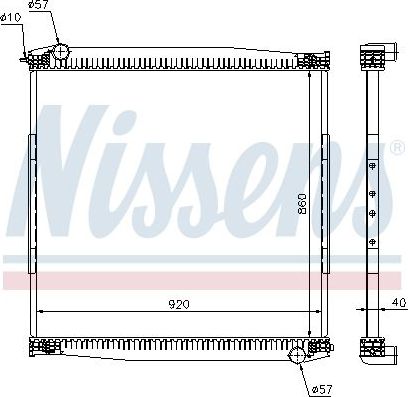 Радиатор охлаждения двигателя Nissens. Артикул 640690