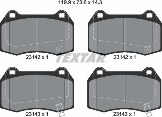Тормозные колодки Textar Q+. Артикул 2314201