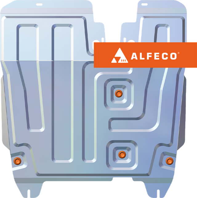 Защита алюминиевая Alfeco для картера и КПП Chery Fora A5 2006-2010. Артикул ALF.02.02 AL4