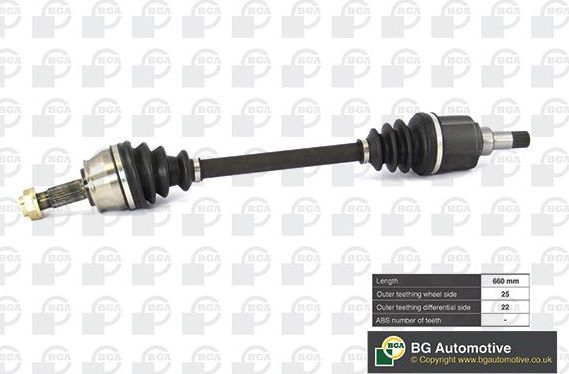 Полуось (привод в сборе, приводной вал) BGA. Артикул DS1428L