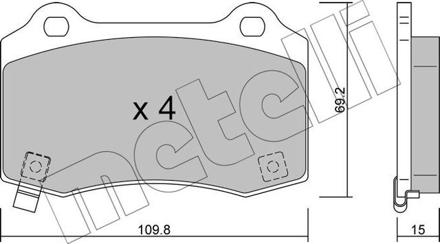 Тормозные колодки Metelli задние для Tesla Model X I 2015-2026. Артикул 22-0251-6