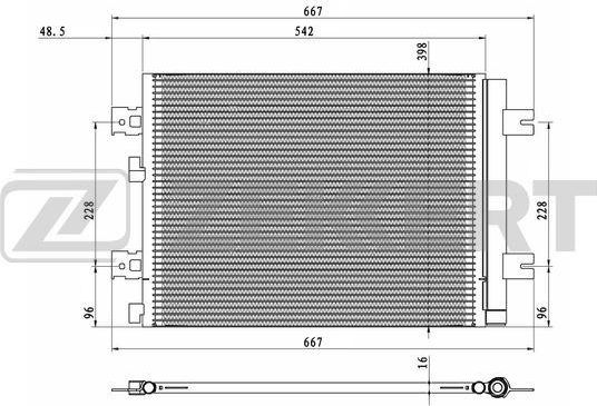 Радиатор кондиционера (конденсатор) Zekkert для Lada Largus I 2012-2024. Артикул MK-3019